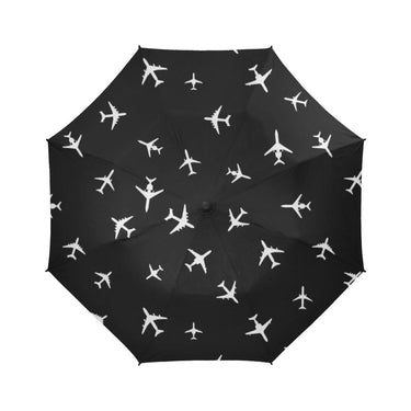 AIRPLANES SILHOUETTES SEAMLESS PATTERN. COPY SEMI-AUTOMATIC FOLDABLE UMBRELLA (MODEL U05) e-joyer
